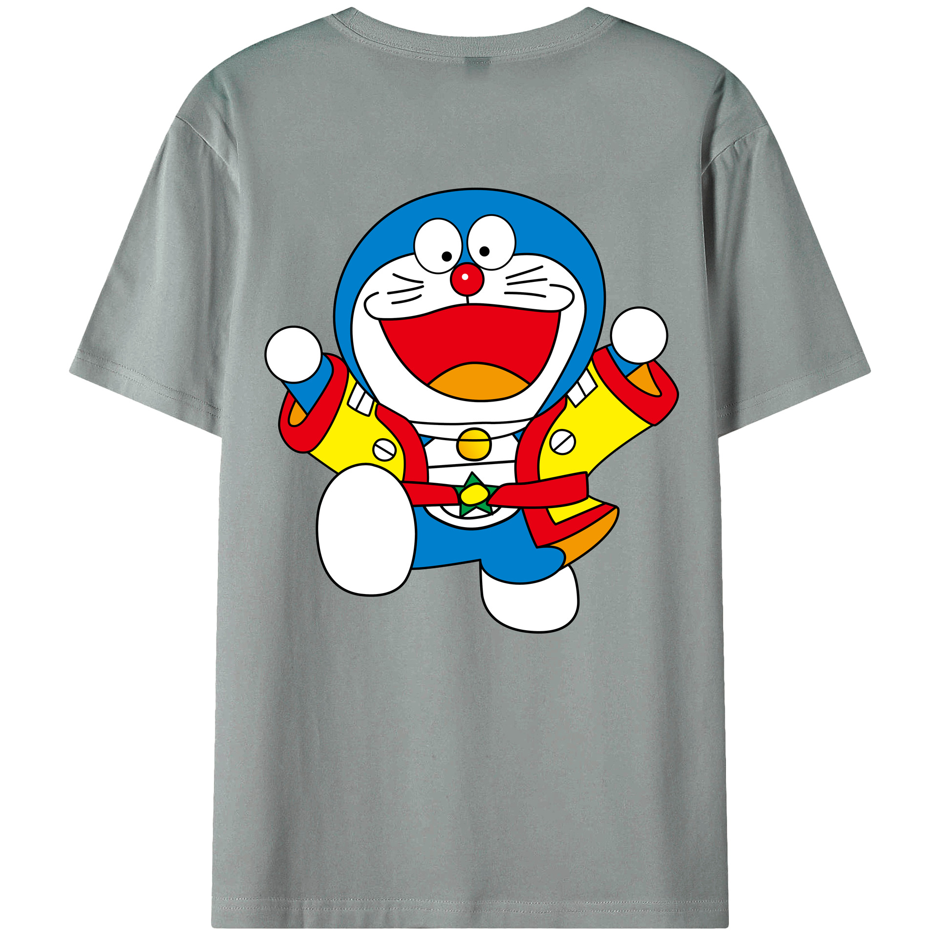 （画像用） ドラえもん Doraemon 綿100％ メンズ半袖Tシャツ（バックプリント） 通気性